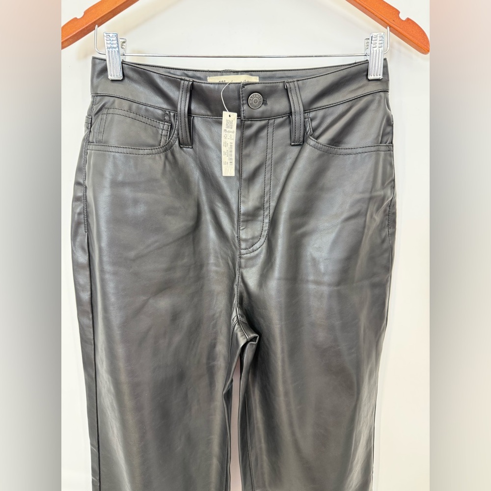 Madewell The Perfect Vintage Straight Faux Leather Edition Pants Size 26 - Picture 5 of 12